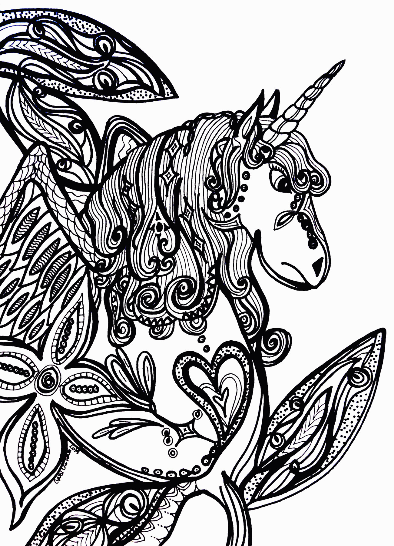 Unicorn Adult Coloring Book
 Unicorn Coloring Pages For Adults Coloring Home