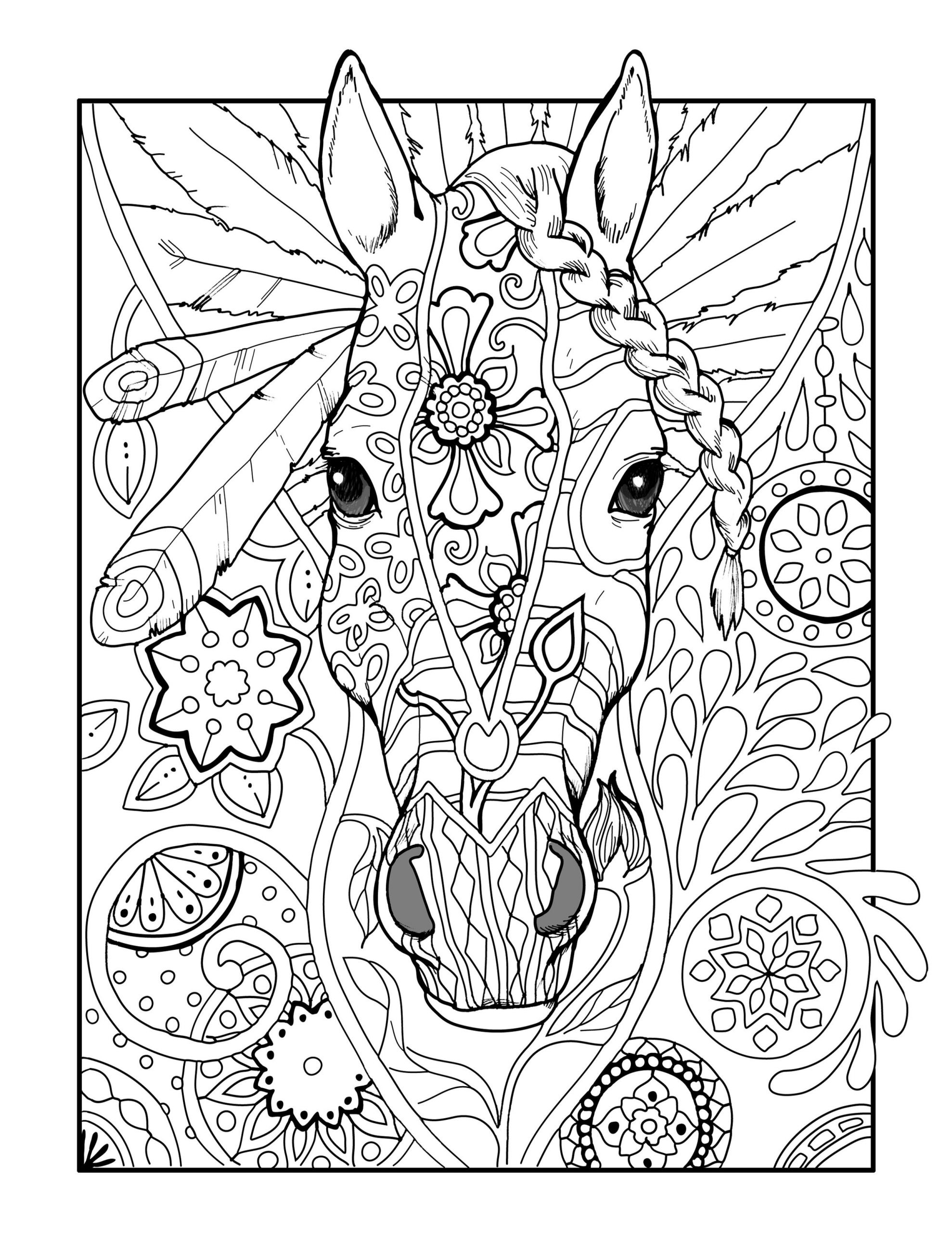 Unicorn Adult Coloring Book
 ESCAPE TO A WORLD OF FLYING CREATURES UNICORNS AND