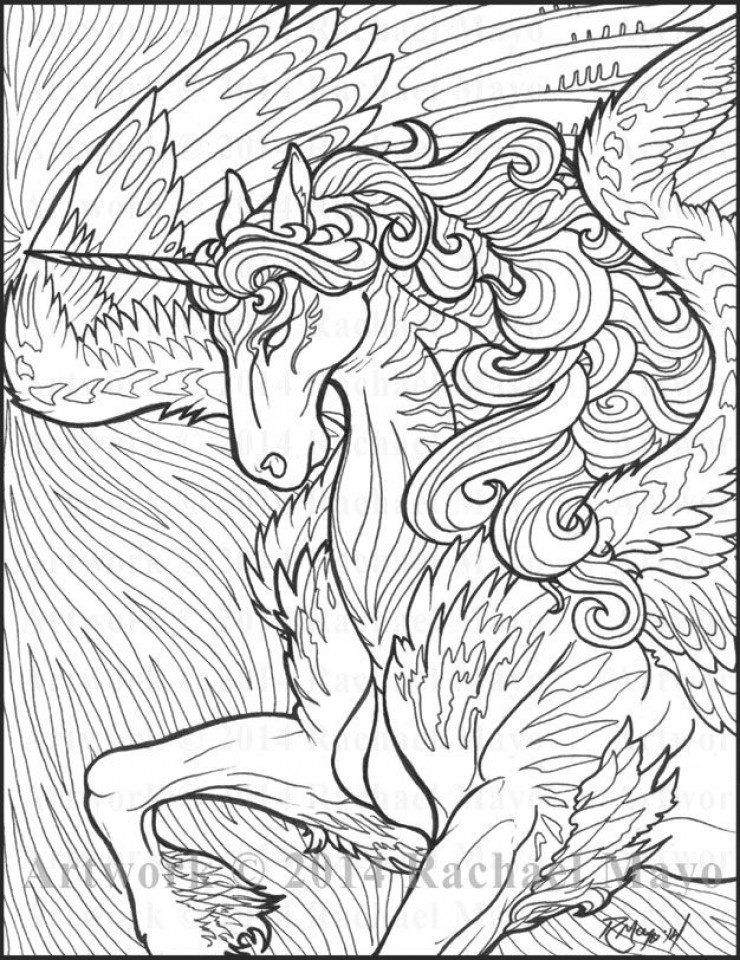 Unicorn Adult Coloring Book
 Get This Free Printable Unicorn Coloring Pages for Adults