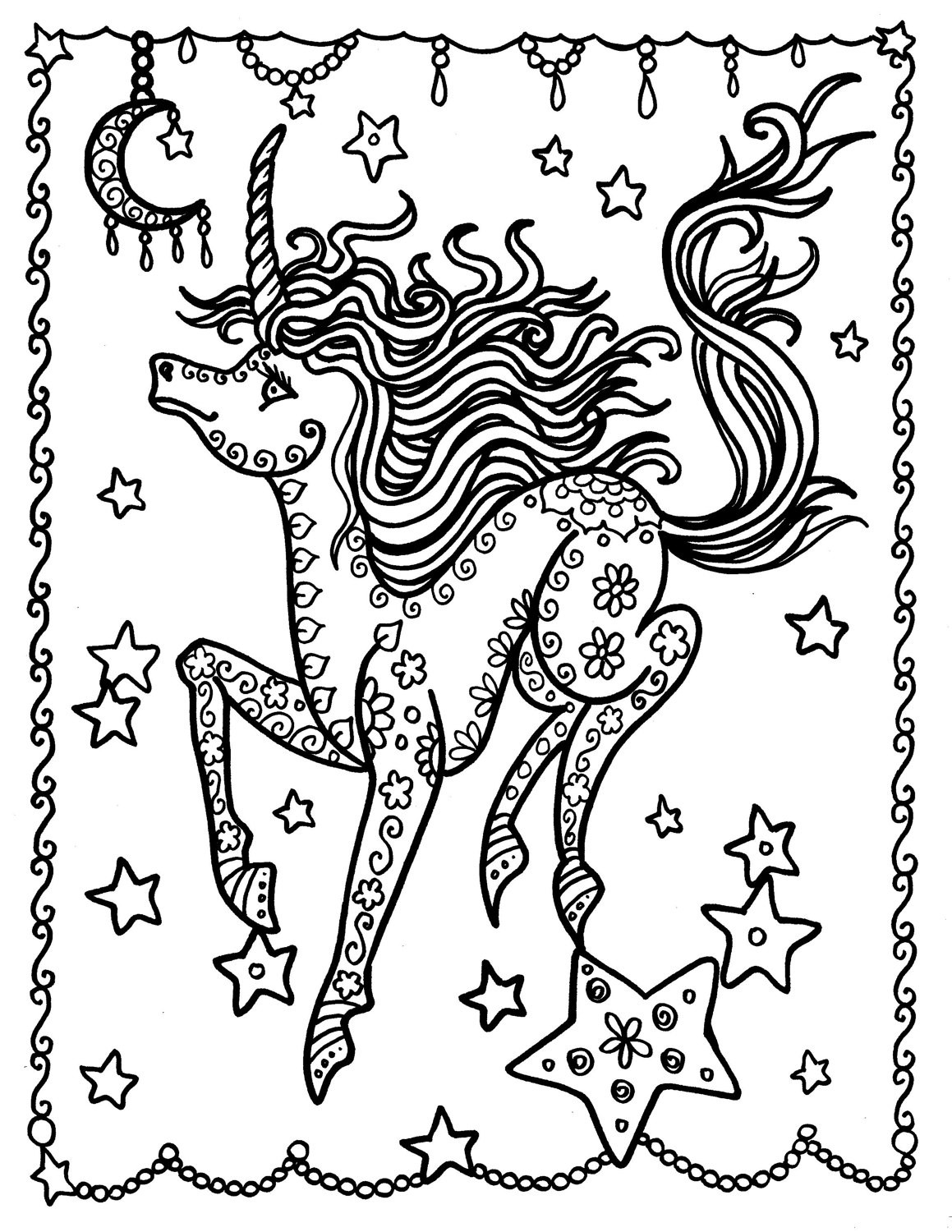 Unicorn Coloring Pages For Adults
 Unicorn Baby Coloring Page Fantasy coloring pages Adult