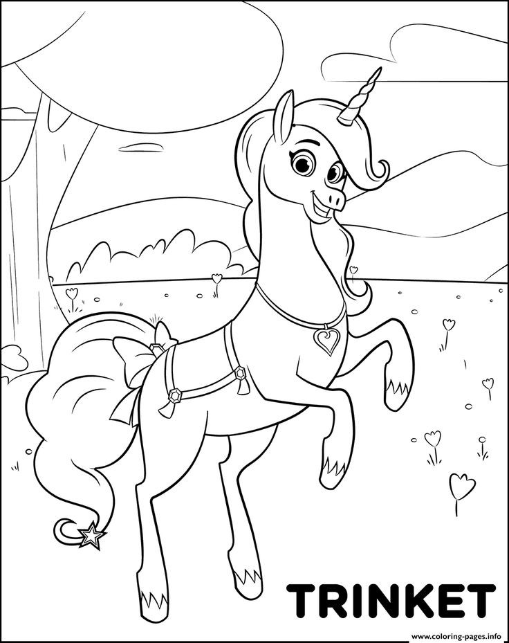 Unicorn Coloring Pages For Girls
 Print Magical Pet Unicorn Trinket for girls coloring pages