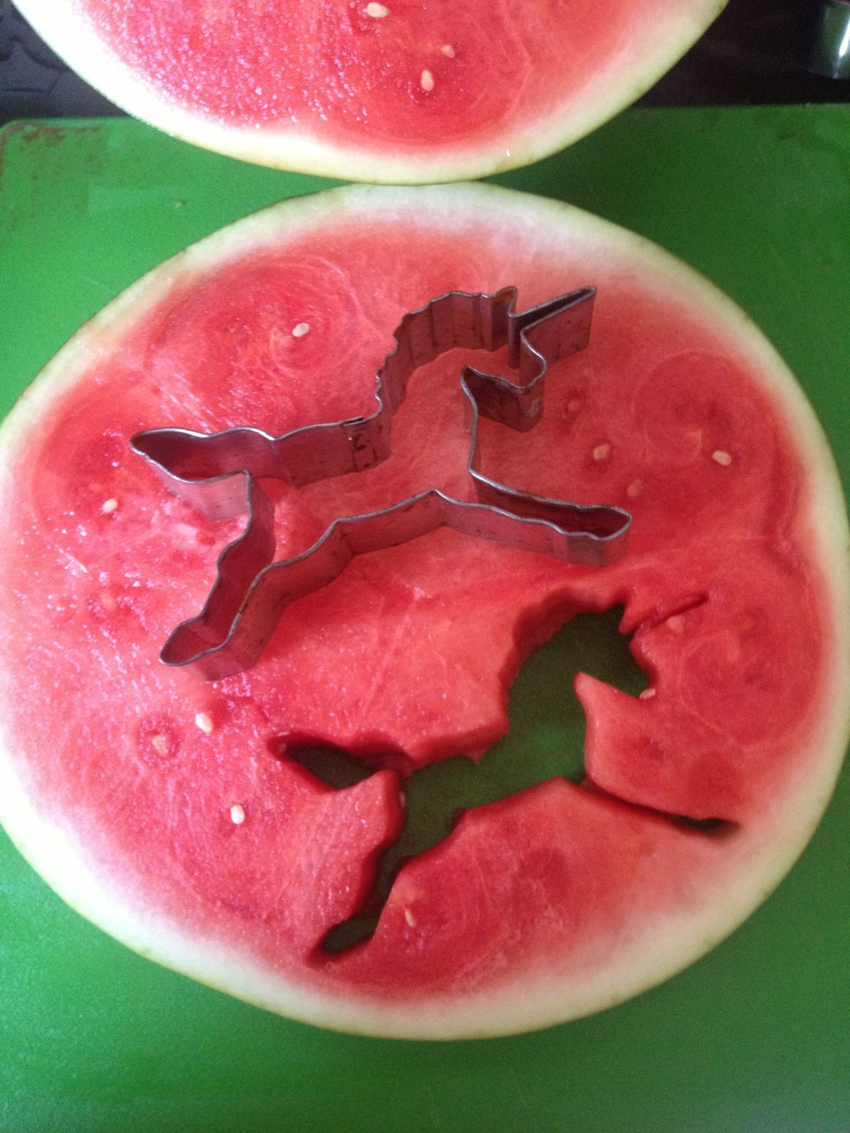Unicorn Party Food Ideas Ponytails
 Watermelon unicorns Party food has no limits when you