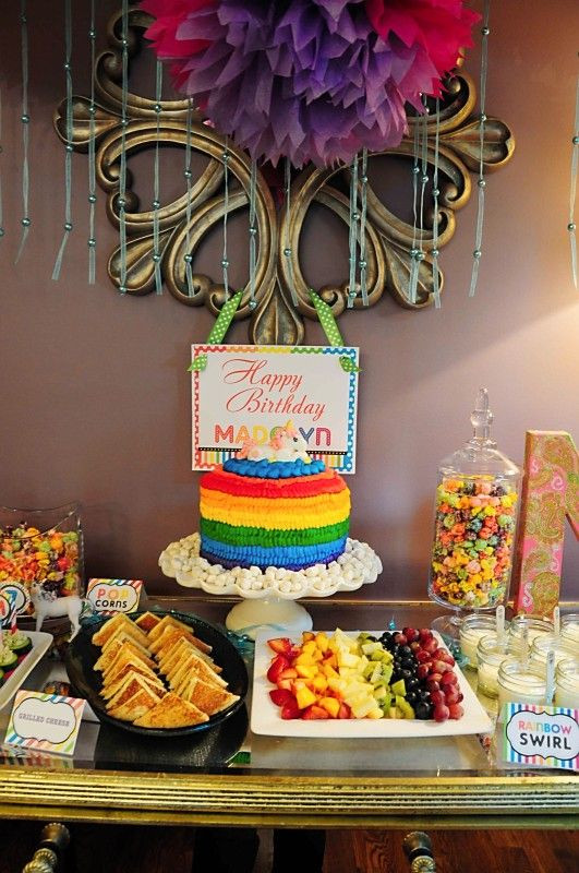 Unicorn Theme Tea Party Food Ideas For Girls
 Rainbow Unicorn 7th Birthday Party