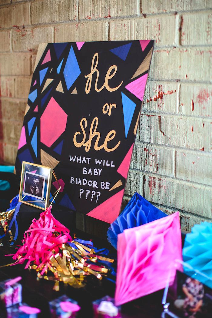 Unique Baby Gender Reveal Party Ideas
 Geometric Gender Reveal Baby Shower