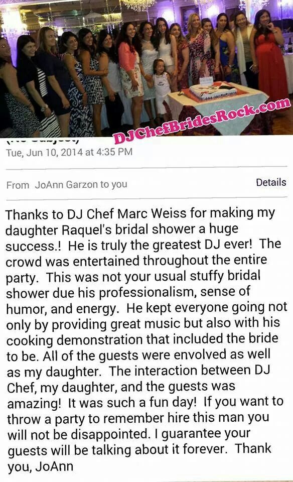 Unique Bachelorette Party Ideas Philadelphia
 DJ CHEF REVIEWS cooking class bridal shower bachelorette