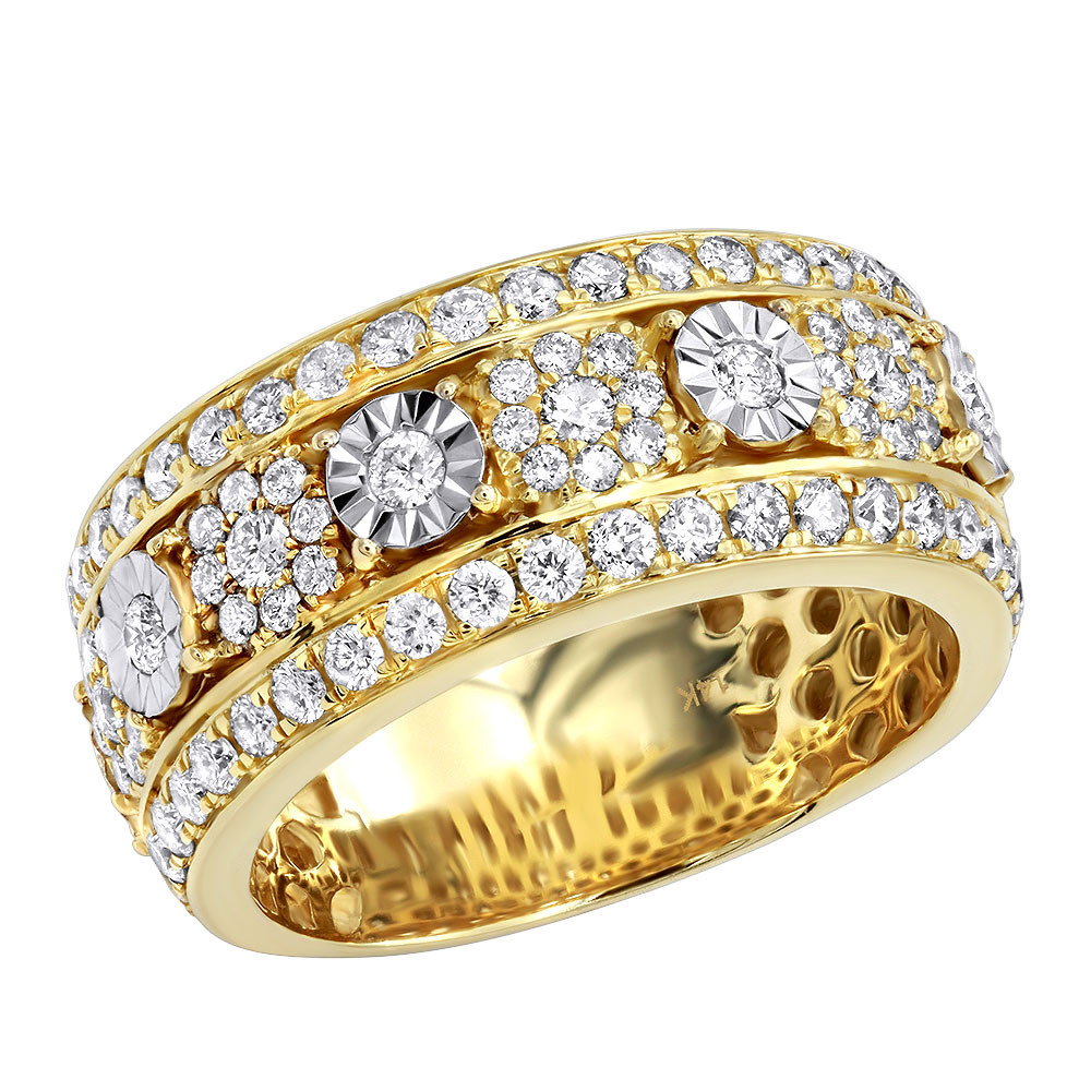 Unique Diamond Wedding Rings
 Luxurman Unique Mens Diamond Wedding Band 14k Gold 2 25ct