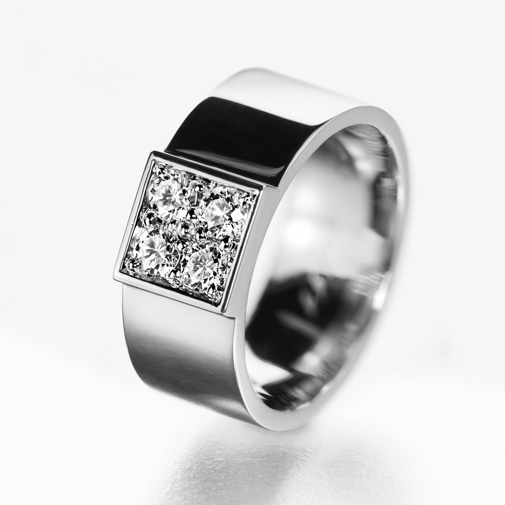 Unique Diamond Wedding Rings
 Wide diamond engagement ring unique engagement ring modern