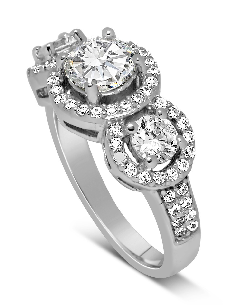 Unique Diamond Wedding Rings
 Unique Trilogy 1 Carat Round Diamond Engagement Ring in