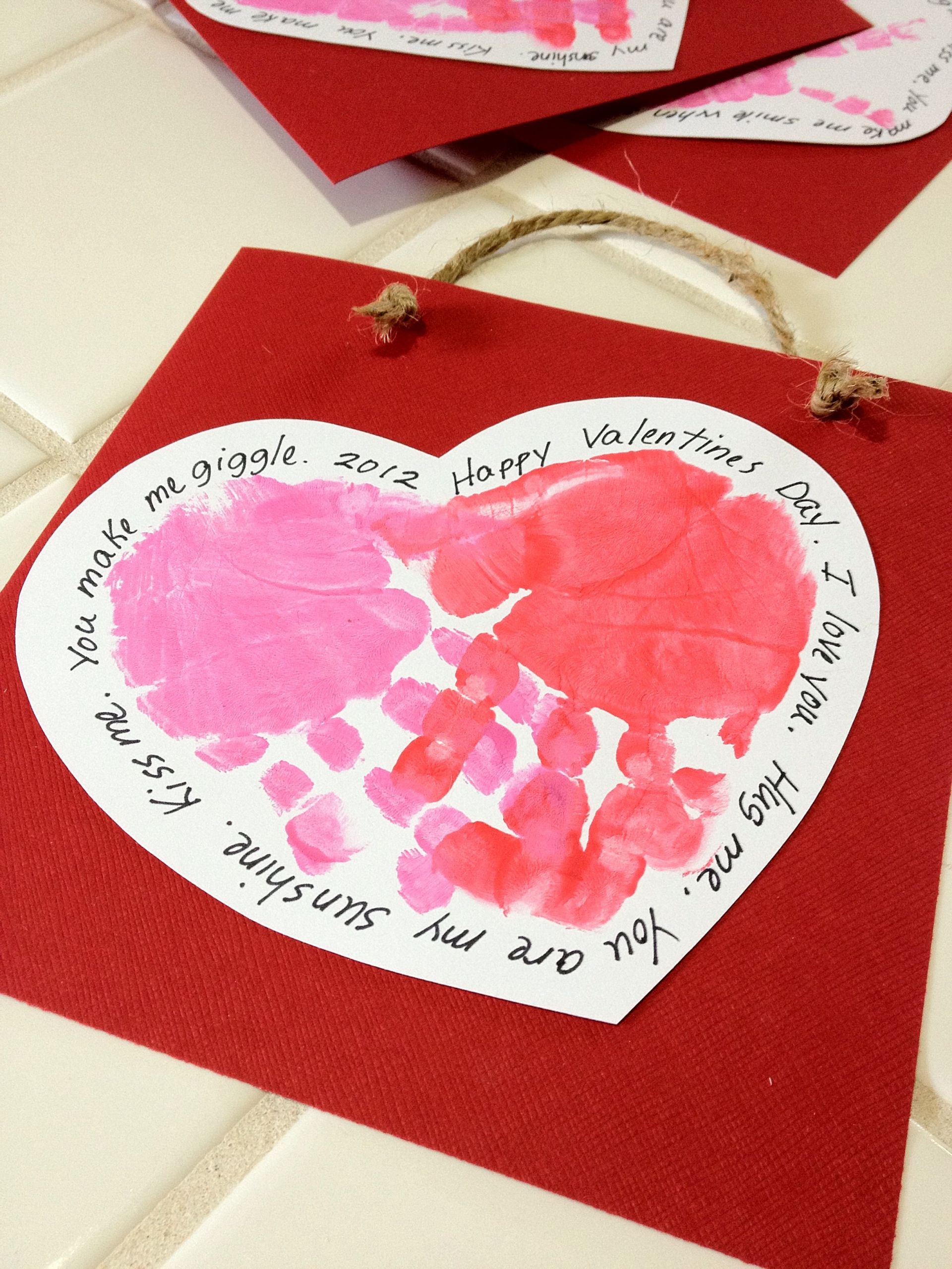 Valentine Art And Crafts For Preschool
 Handprint Valentines 2012