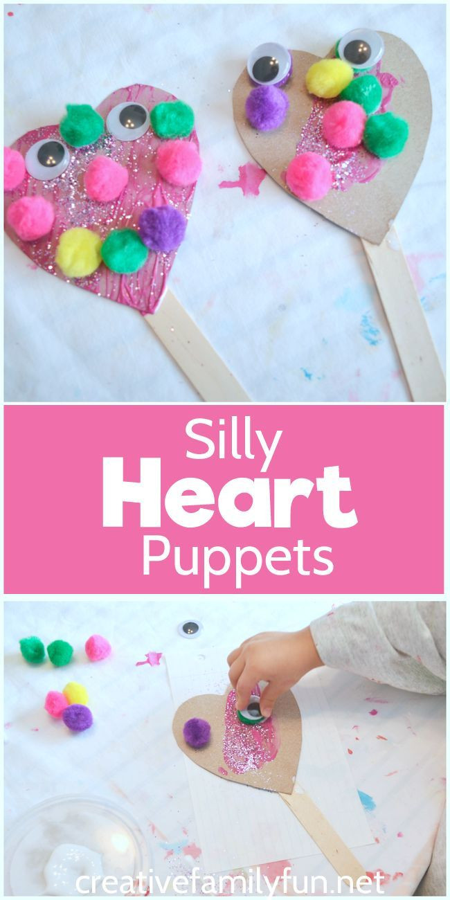 Valentine Arts And Crafts For Preschoolers
 Silly Heart Puppet Valentine Craft Valentines
