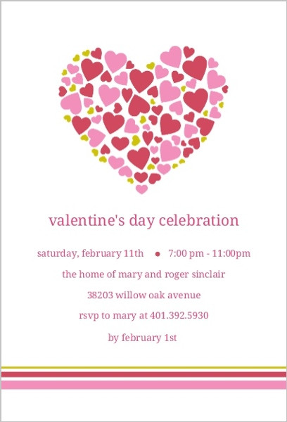 Valentine Birthday Invitations
 Heart Full Hearts Valentine S Day Party Invitation
