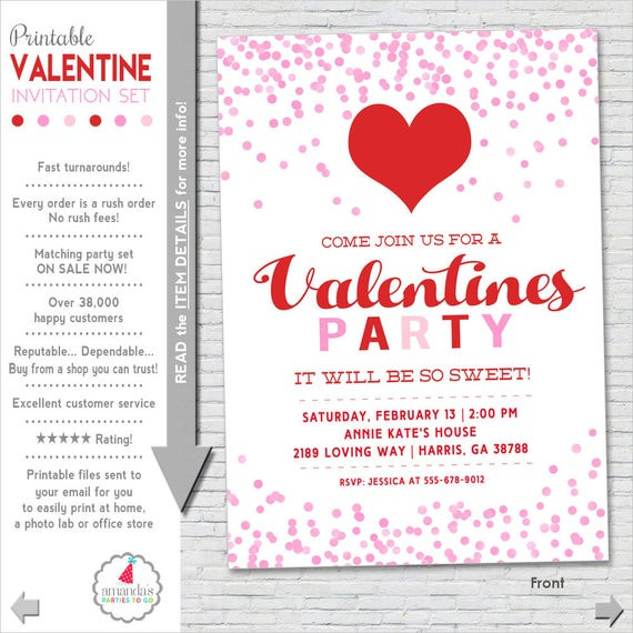 Valentine Birthday Invitations
 Valentines Party Invitation Valentine Party Invitation
