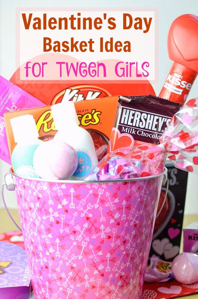 Valentine Gift Baskets Children
 Valentine s Day Basket Idea for Tween Girls
