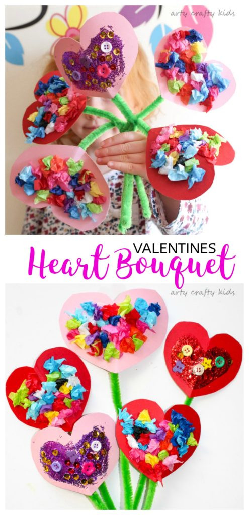Valentine Kids Craft Ideas
 Toddler Valentines Heart Bouquet Arty Crafty Kids