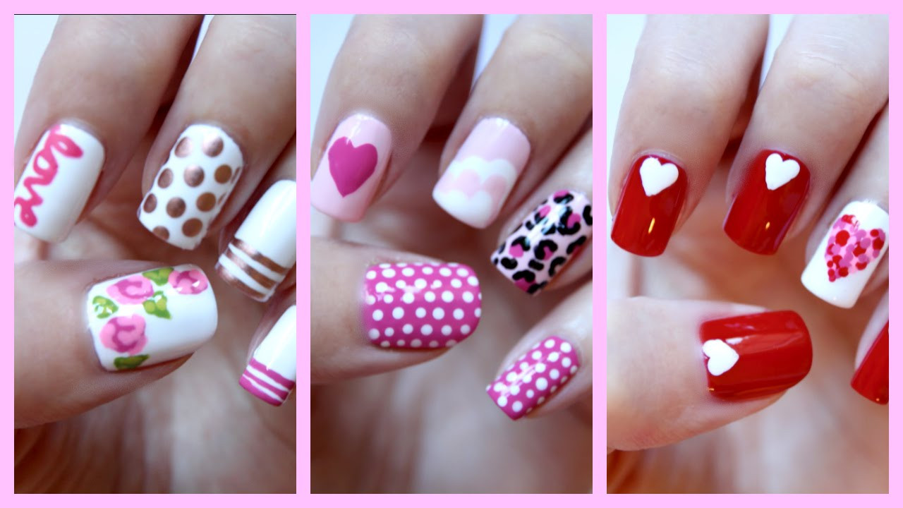 Valentine Nail Designs Pictures
 Valentines Day Nails Three Easy Designs