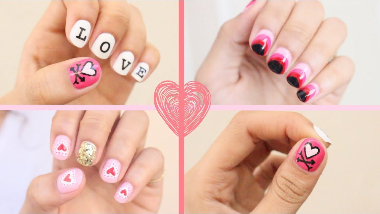 Valentine Nail Designs Pictures
 2016 Valentine s Day Nail Art 3 Easy Designs