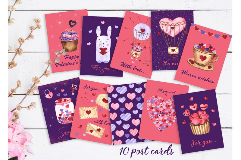 Valentine'S Day Gifts For Kids
 Happy Valentine s Day Watercolor set By DarinaDreamers