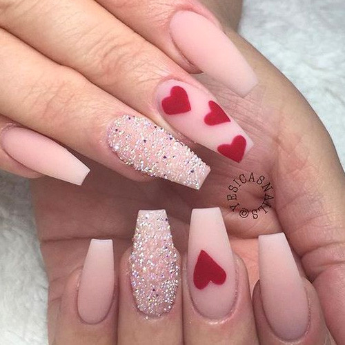 Valentines Acrylic Nail Designs
 31 Cute Valentine s Day Nails for 2020 FavNailArt