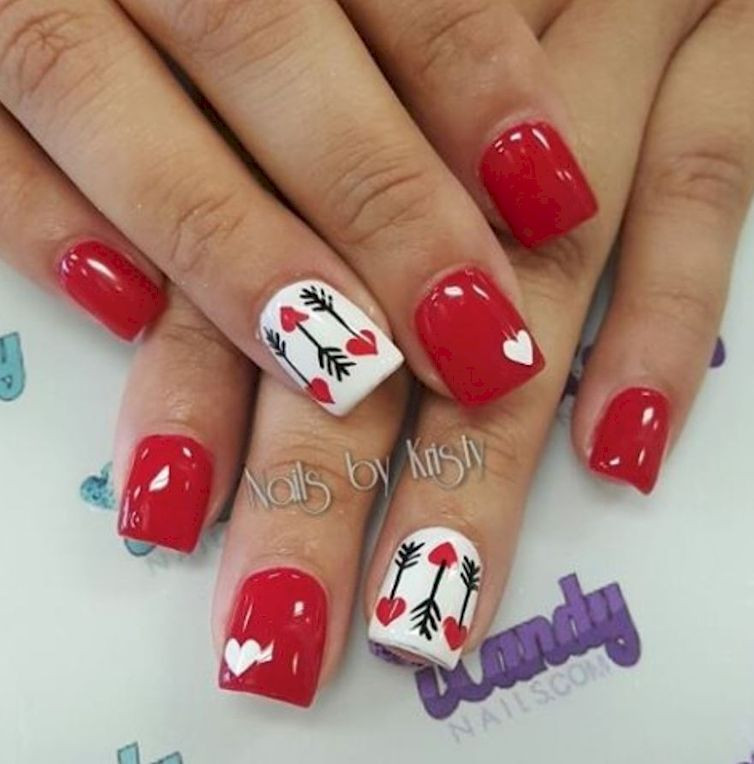 Valentines Acrylic Nail Designs
 6 Arrow to the Heart
