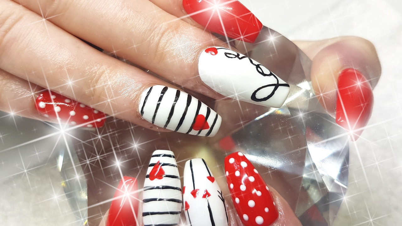 Valentines Acrylic Nail Designs
 Acrylic Nails Cute Cupids VALENTINES DAY Nail Design
