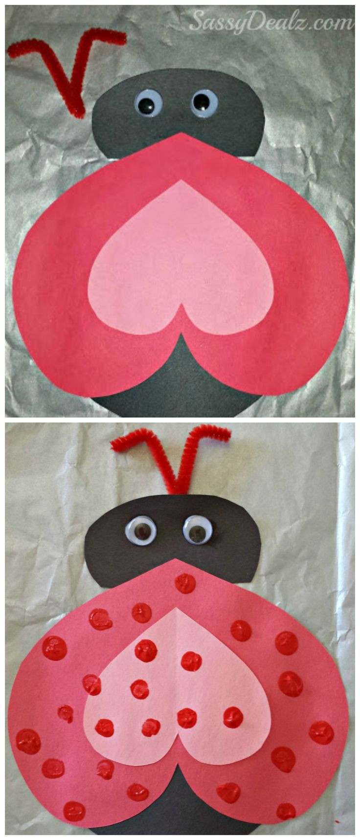 Valentines Art And Craft For Kids
 Heart Ladybug Valentines Day Card Craft For Kids DIY