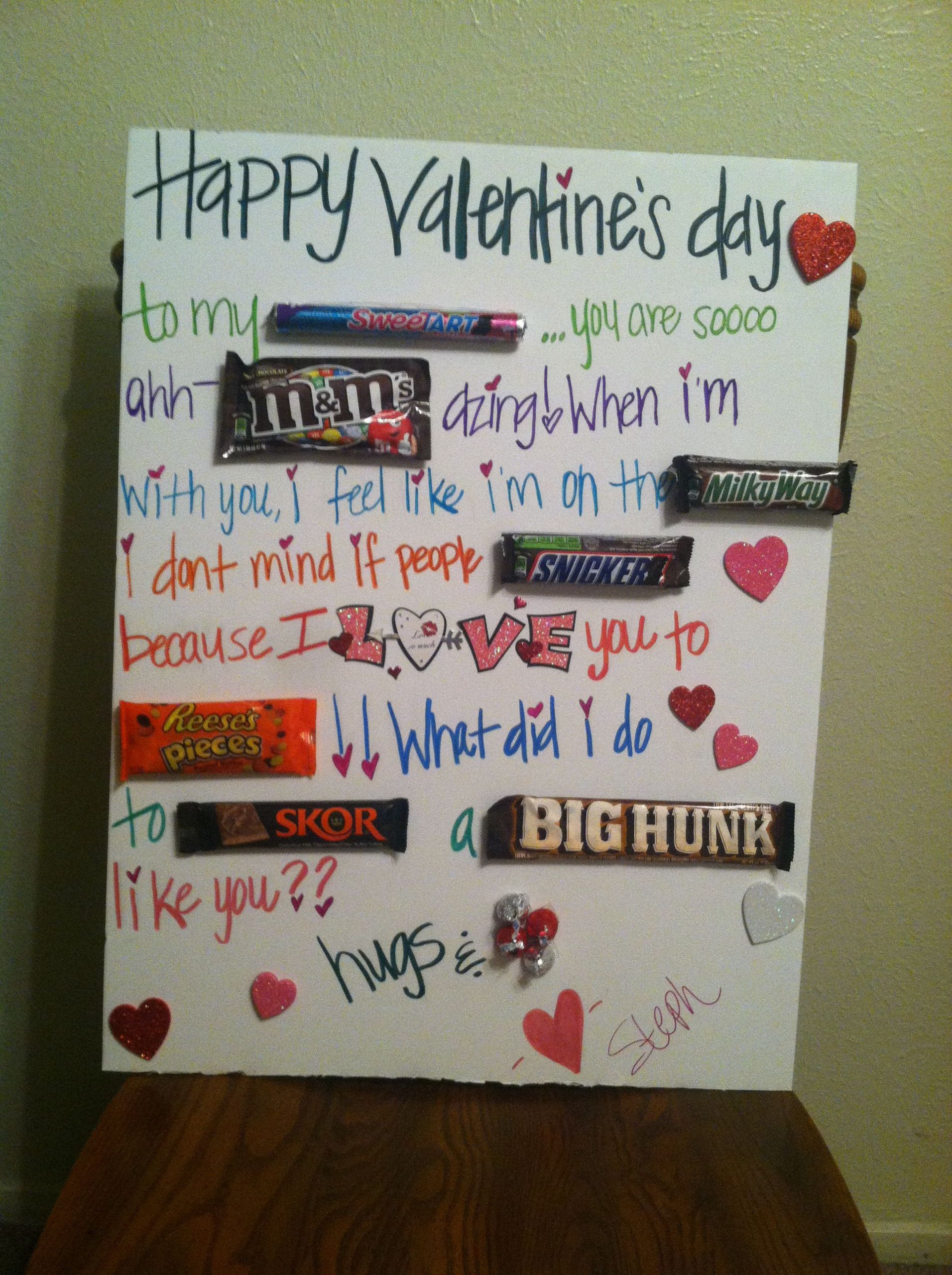Valentines Day Candy Card
 My Candy Bar Poster for my Hunny for Valentine s Day