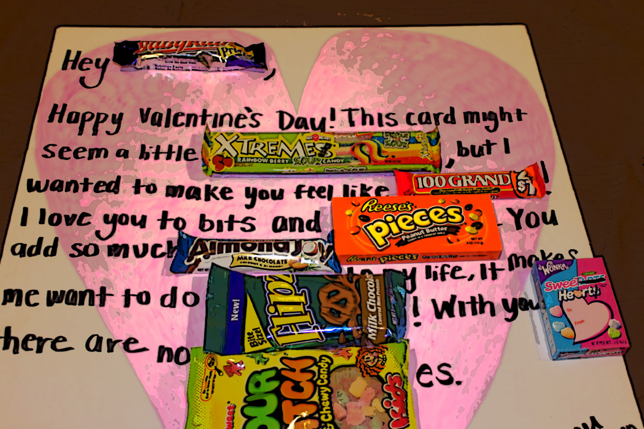 Valentines Day Candy Card
 could along with your own custom poster hearts poster for