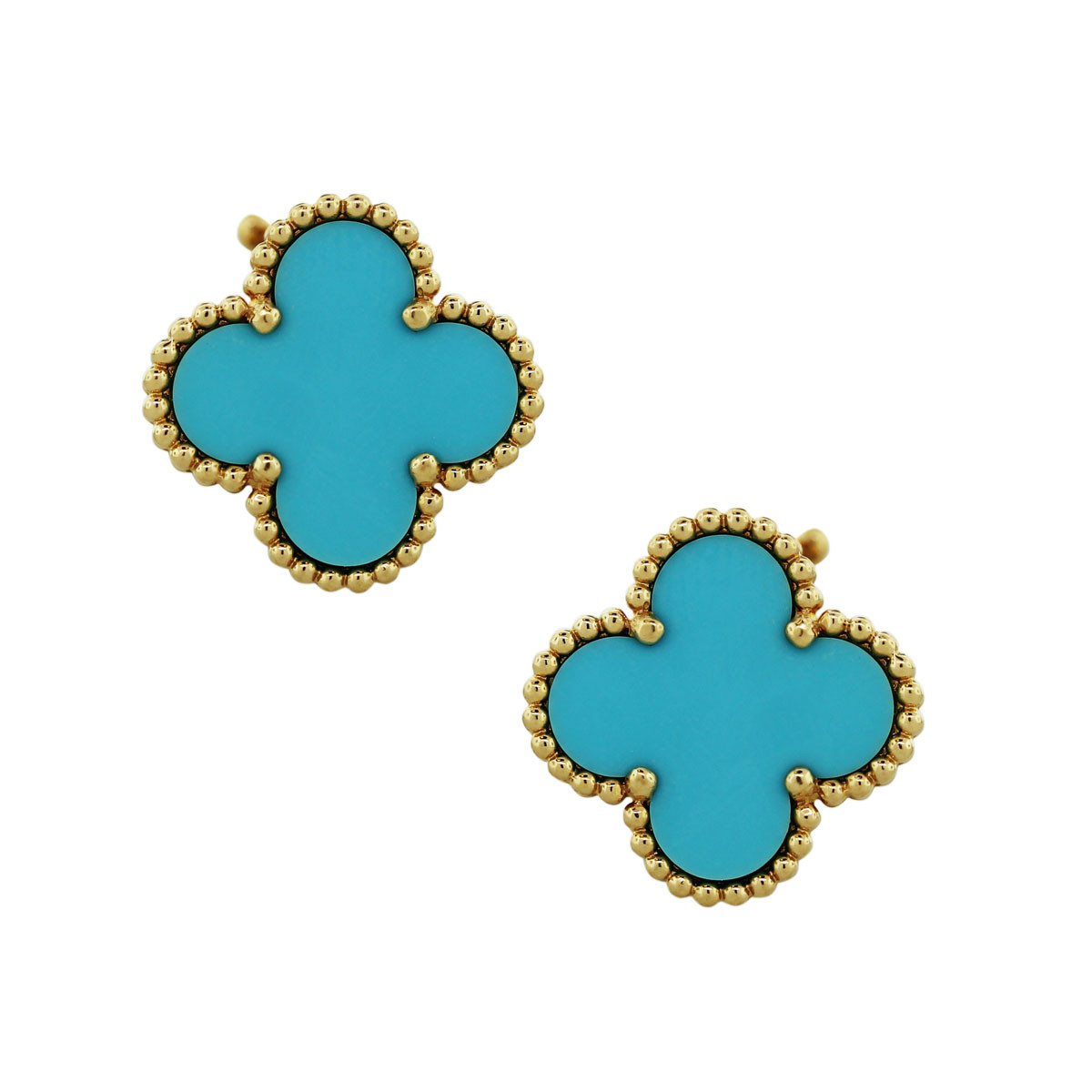 Van Cleef And Arpels Earrings
 Van Cleef & Arpels Vintage Alhambra Turquoise Earrings