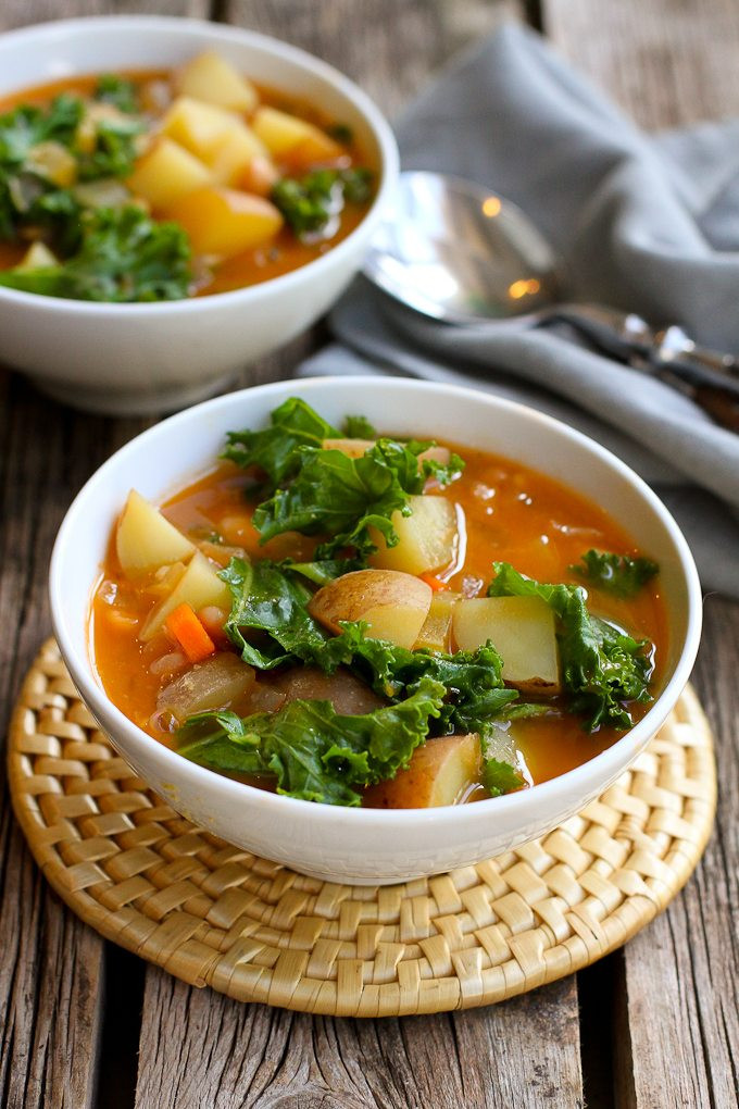Vegan Vegetable Soup Recipes
 Vegan Potato Soup Recipe with Beans & Kale Cookin Canuck