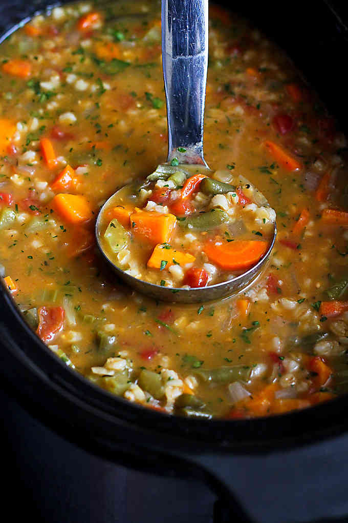Vegan Vegetable Soup Recipes
 Slow Cooker Ve able Barley Soup Vegan Crockpot Recipe