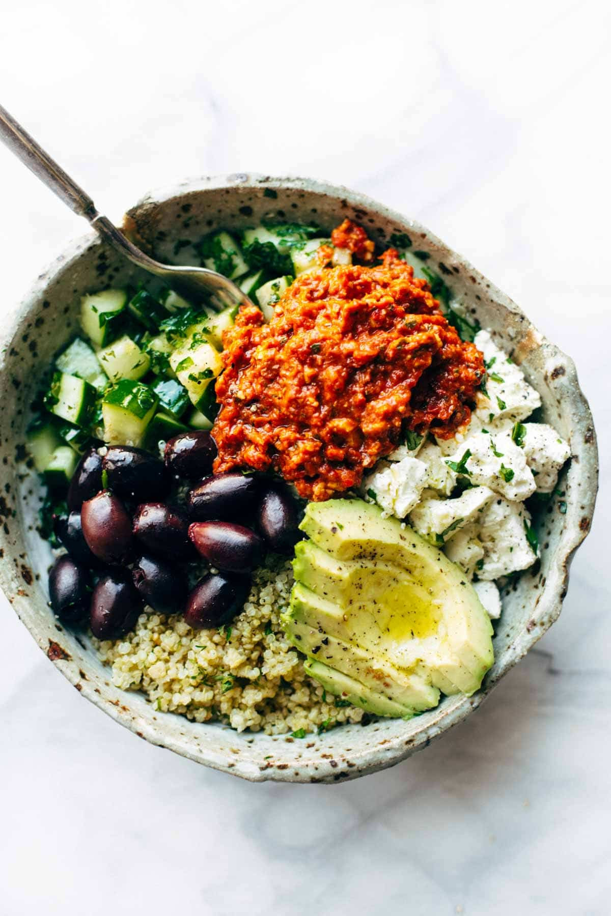 Vegetarian Quinoa Bowl Recipes
 Mediterranean Quinoa Bowls with Roasted Red Pepper Sauce