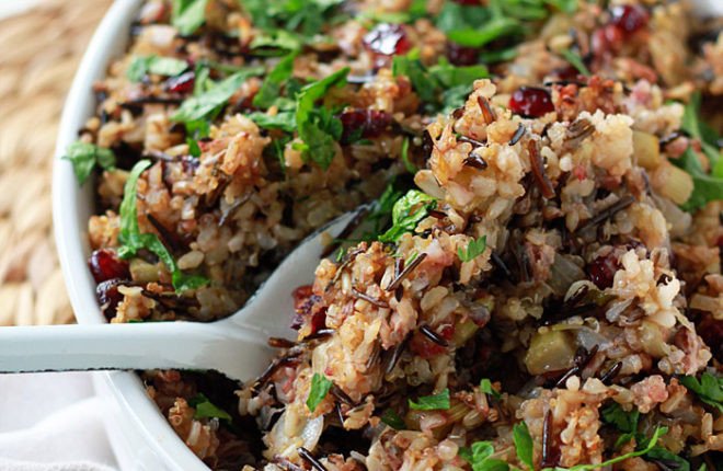 Vegetarian Rice Recipes Main Dish
 Herbed Wild Rice & Quinoa Stuffing Kitchen Treaty