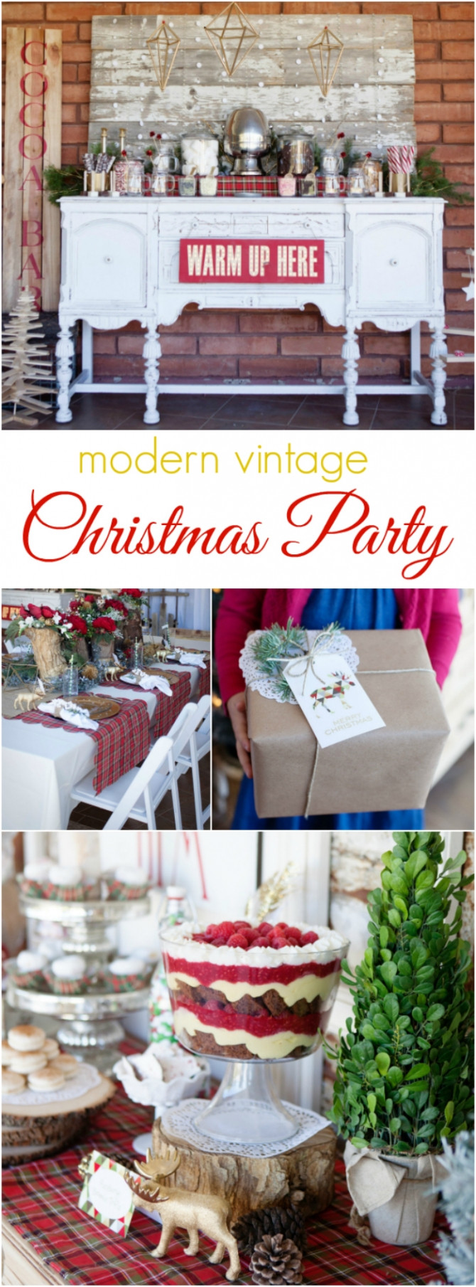 Vintage Christmas Party Ideas
 modern vintage Christmas themed party Lolly Jane