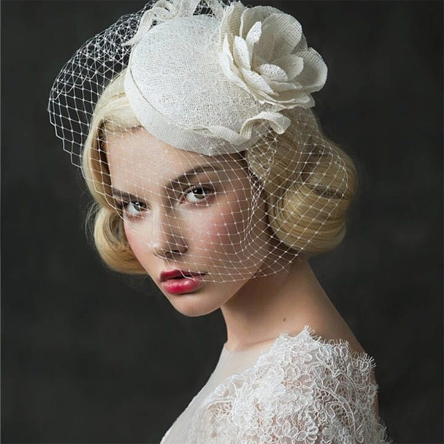 Vintage Veils Wedding
 Hot Sale 2017 Bridal Hat Ivory Birdcage Net Wedding Face