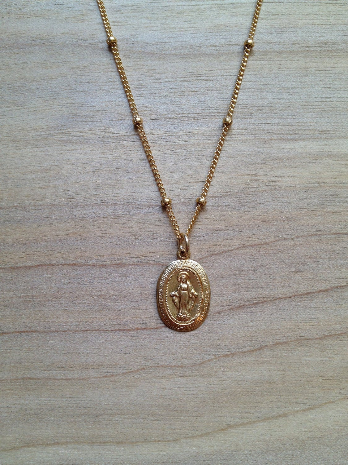 Virgin Mary Necklace
 Virgin Mary Charm Necklace