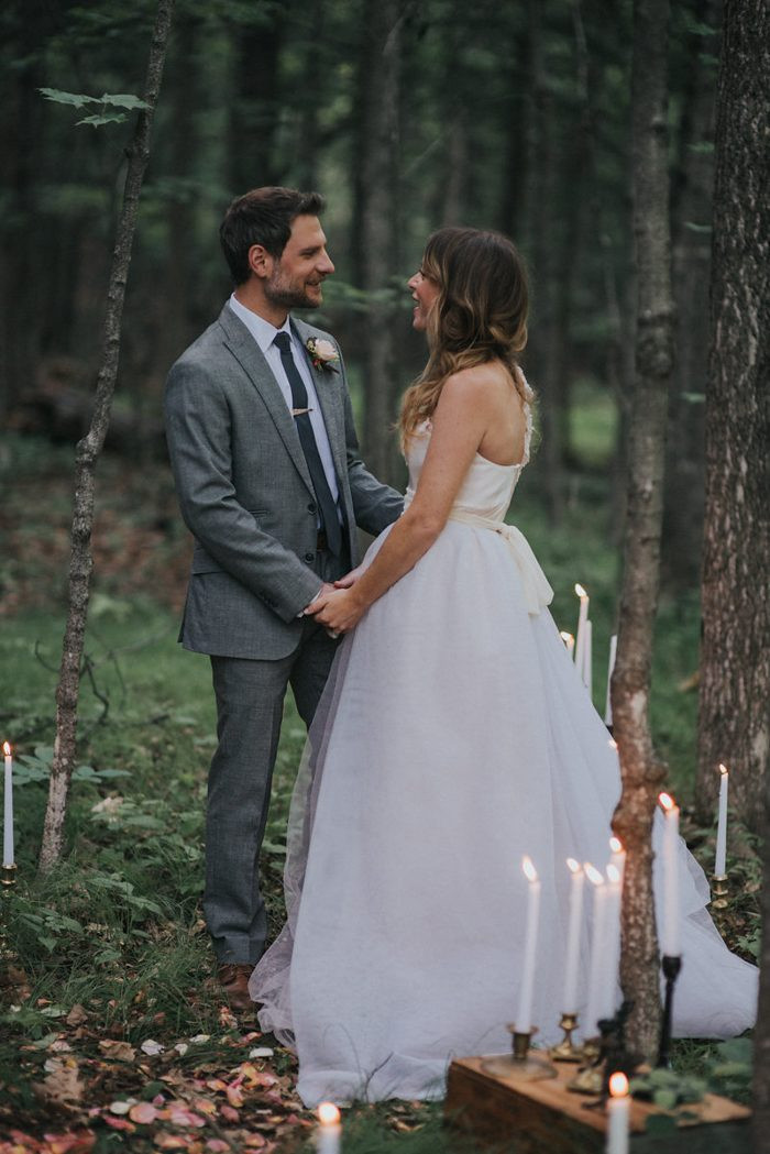 Vows Wedding Dresses Nyc
 Candlelit Upstate New York Forest Vow Renewal at M & D