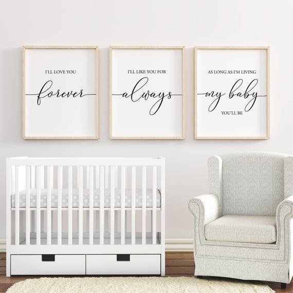 Wall Decorations For Baby Boy Room
 I ll Love You Forever printable Nursery Wall Art Nursery