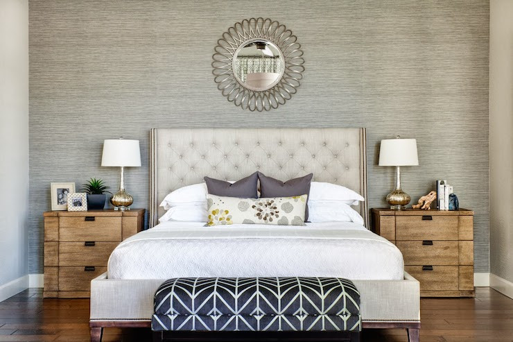 Wallpaper Accent Wall Bedroom
 Gray Accent Wall Transitional bedroom J and J Design