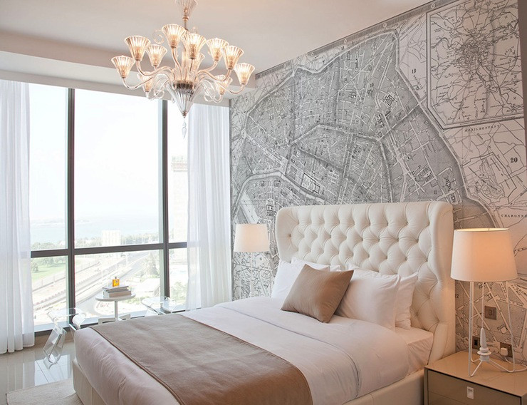 Wallpaper Accent Wall Bedroom
 Map Wallpaper Contemporary den library office