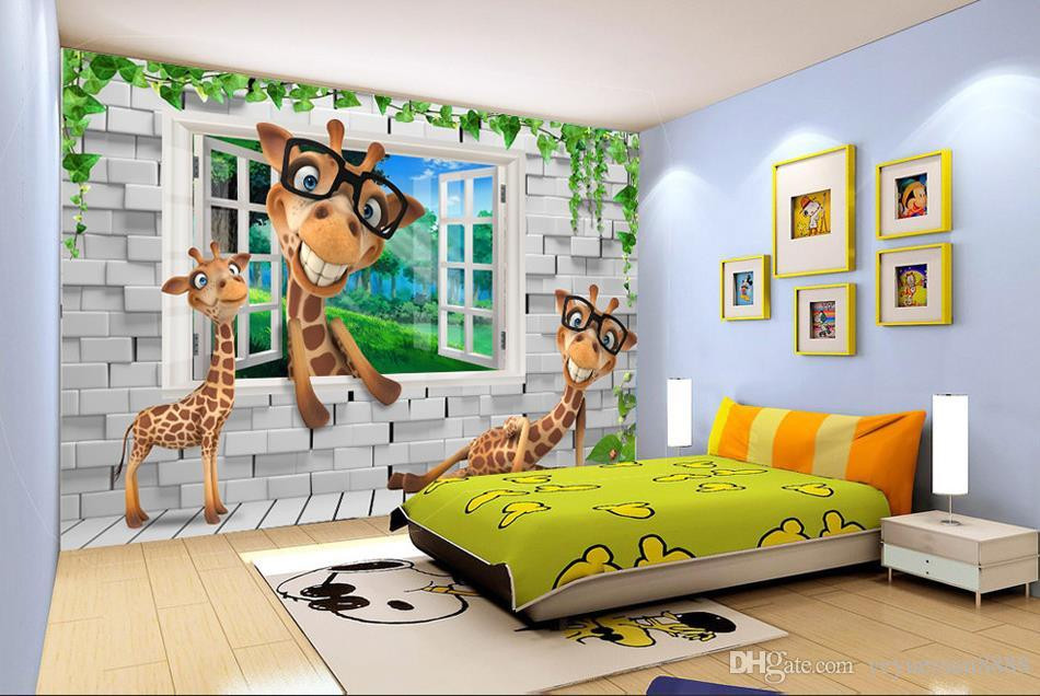 Wallpapers Kids Room
 Custom Wallpaper 3d Animals Kids Room Backdrops 3d