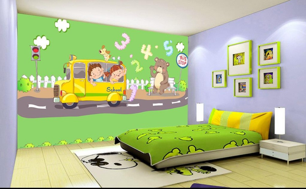 Wallpapers Kids Room
 Custom 3d photo wallpaper bedroom mural highway bus Bear