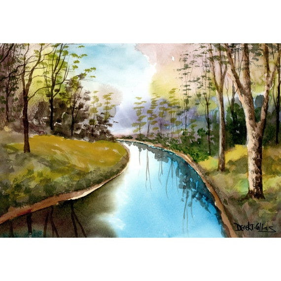 Watercolor Landscape Painting
 Items similar to Painting Watercolor Painting Print