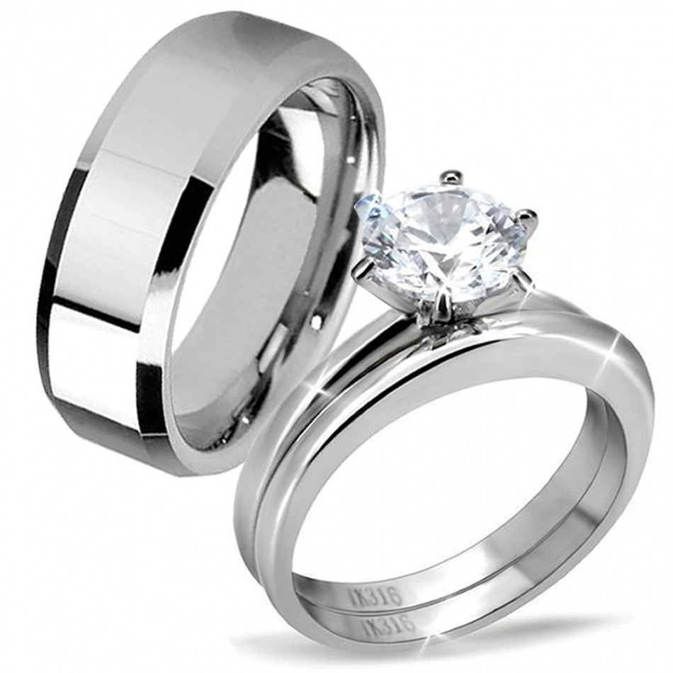 Wedding Bands For Him And Her
 Amazing tungsten wedding band sets his and hers Matvuk