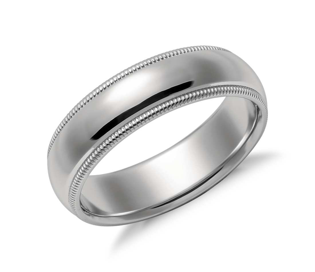 Wedding Bands Platinum
 Milgrain fort Fit Wedding Ring in Platinum 6mm