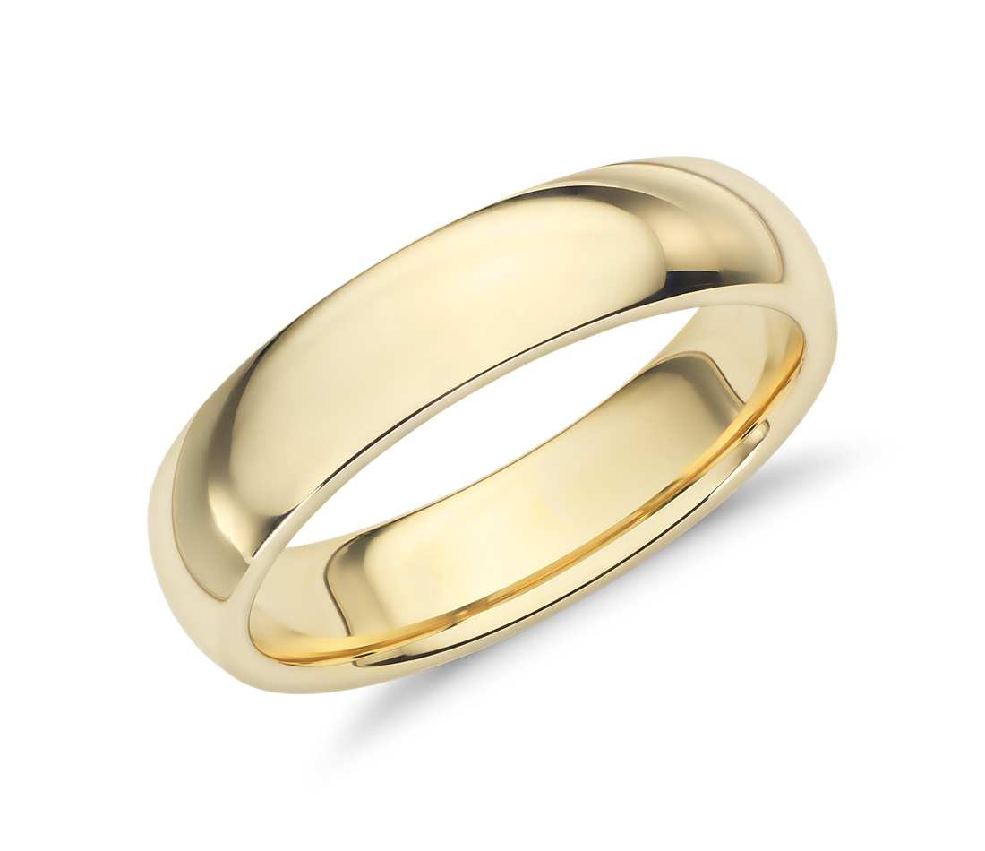 Wedding Bands Yellow Gold
 fort Fit Wedding Band in 18k Yellow Gold 5mm