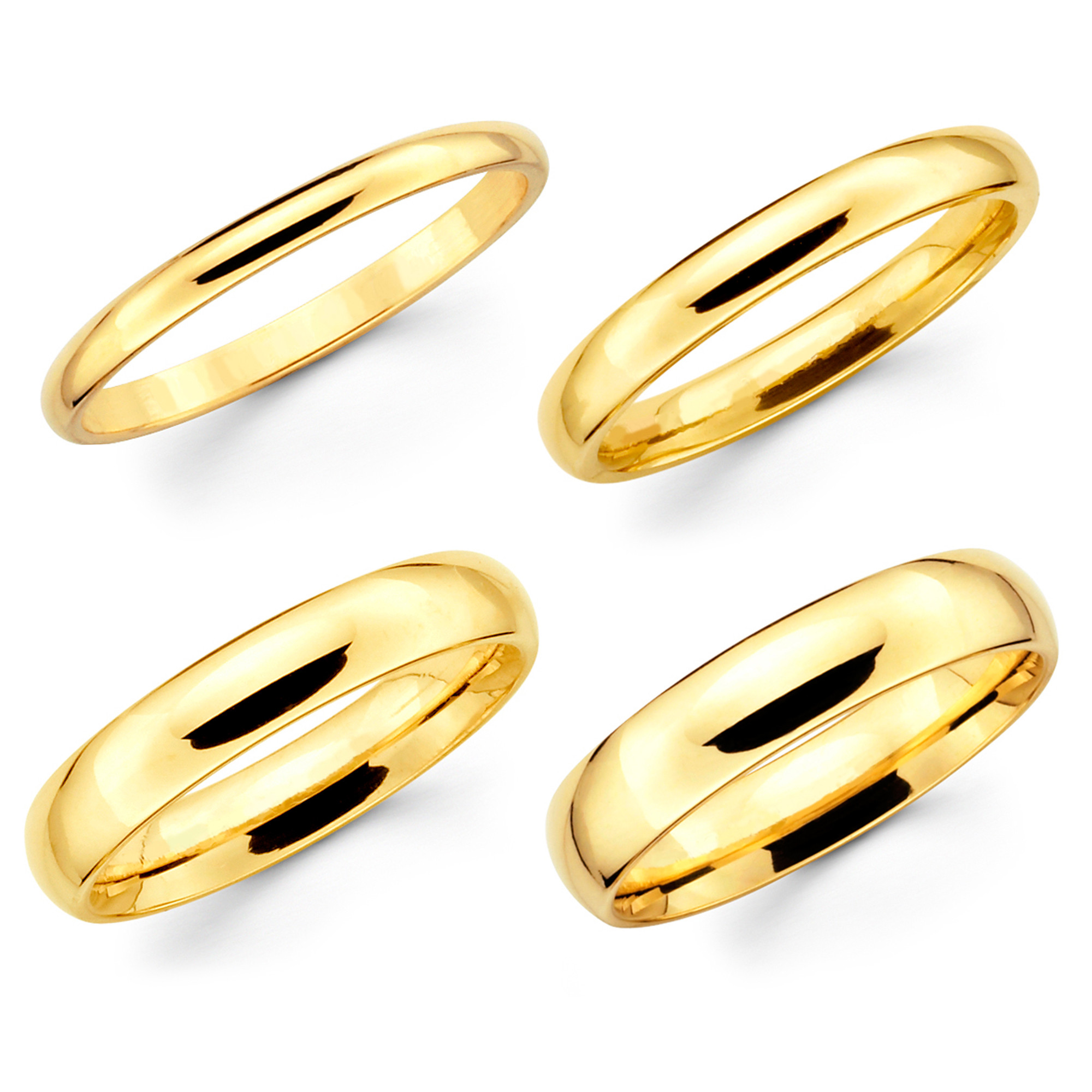 Wedding Bands Yellow Gold
 Solid 10K Yellow Gold 2mm 3mm 4mm 5mm fort Fit Men
