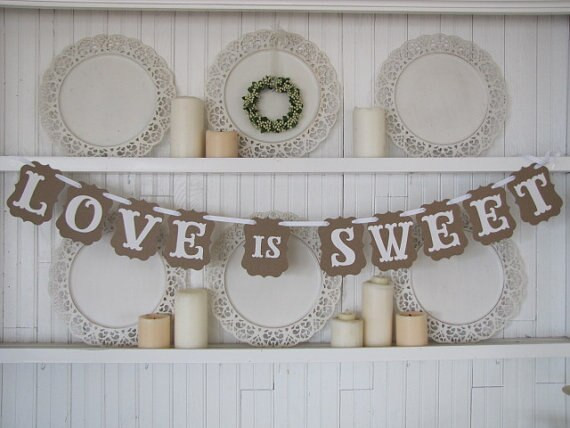 Wedding Banners DIY
 Hot sale Customised Love Is Sweet Wedding Banner Bunting