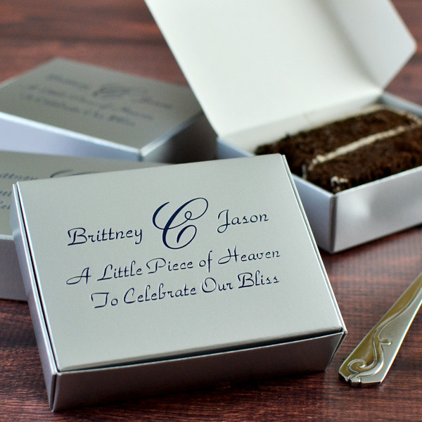 Wedding Cake Slice Boxes
 Personalized Cake Boxes Personalized Scalloped Edge White
