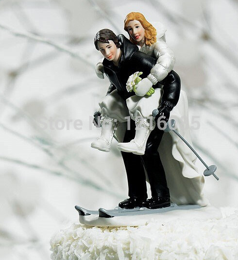 Wedding Cake Toppers Cheap
 Cheap wedding cake toppers skiing funny bride bridegroom