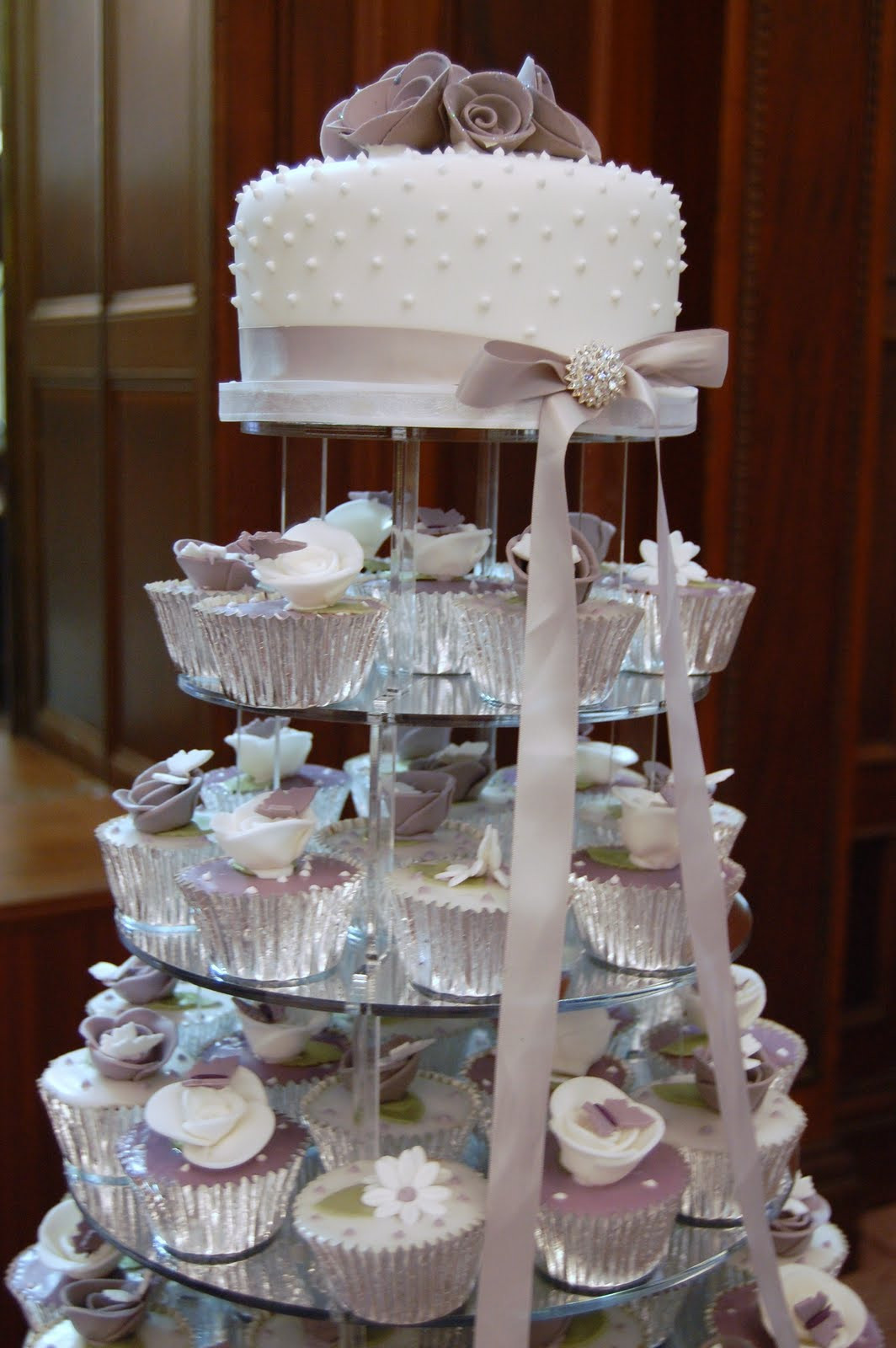 Wedding Cakes And Cupcakes
 iced Victorian Lilac Cupcake Wedding Cake